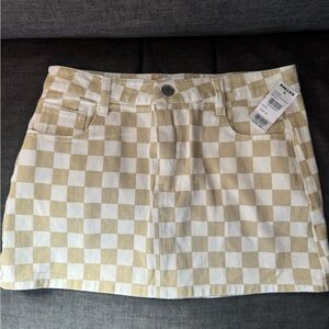 NWT RSQ size 25 checkerboard skirt